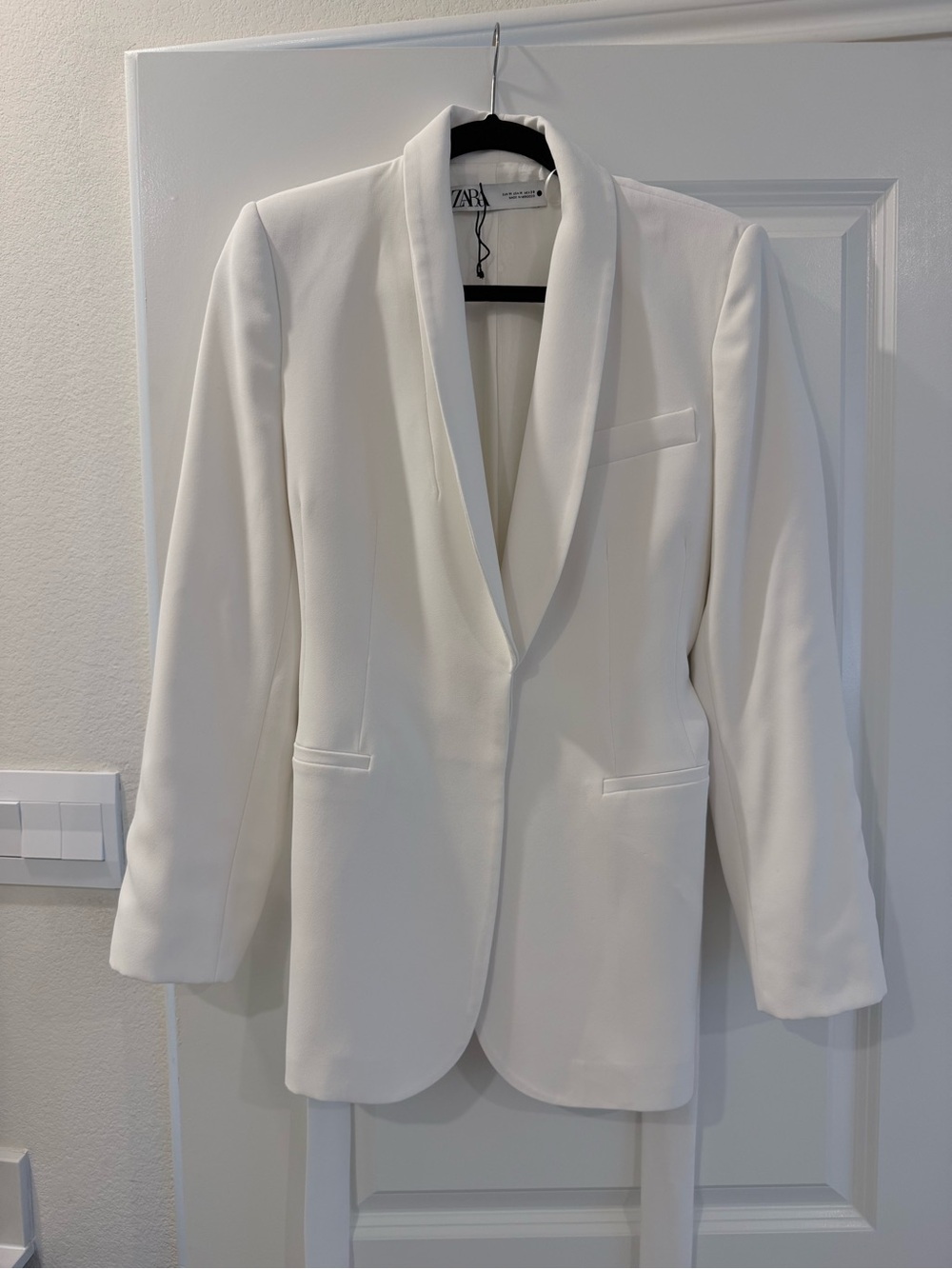 Zara Cream Shawl Collar Blazer - Picture 1 of 4